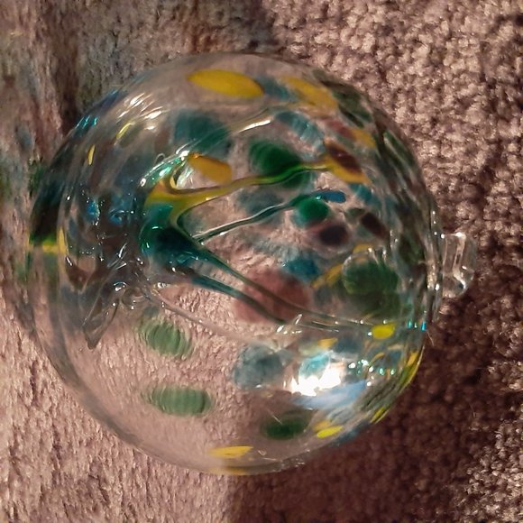 Hanging Glass Ball 4" Diameter "Winter Tree" Witch Ball (1) #26 - Picture 3 of 7